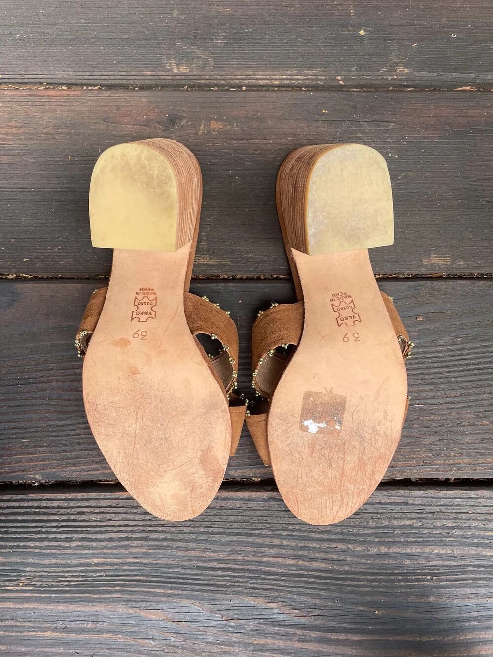 Ulla Johnson Brown Suede Block-Heel Slide Sandals Size 39 - Picture 4 of 6